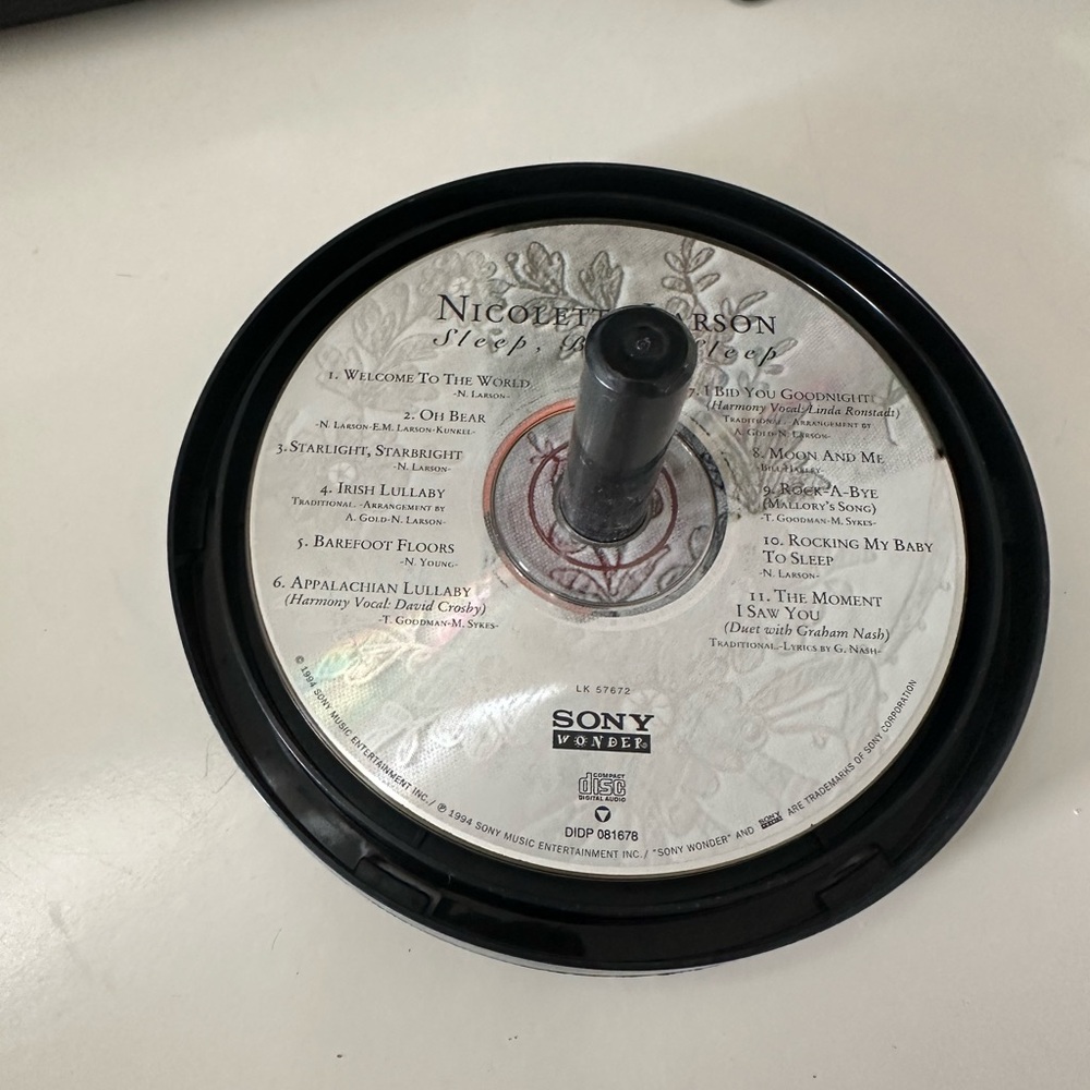 Nicoletta Carson 'Sleep, Dear Baby' CD in Clear/Black